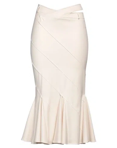 Andreädamo Andreādamo Woman Midi Skirt Ivory Size S Polyester, Viscose, Elastane In White