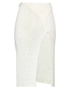 Andreädamo Andreādamo Woman Midi Skirt Ivory Size Xs Viscose, Polyester, Polyamide, Elastane In White