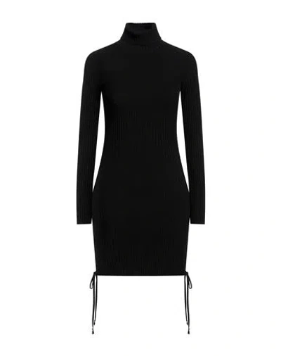 Andreädamo Andreādamo Woman Mini Dress Black Size L Viscose, Polyester, Polyamide, Elastane
