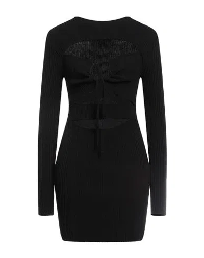 Andreädamo Andreādamo Woman Mini Dress Black Size S Viscose, Polyester, Polyamide, Elastane