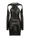 Andreädamo Andreādamo Woman Mini Dress Black Size S Viscose, Polyester, Polyamide, Elastane In Black