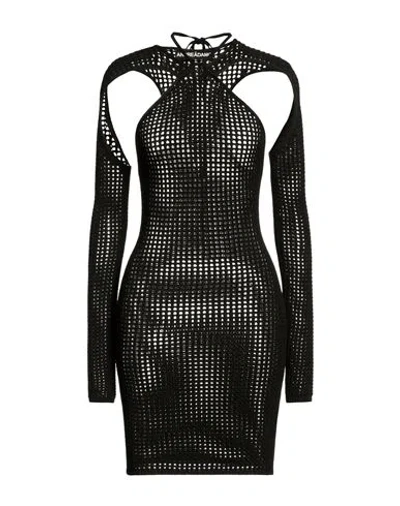 Andreädamo Andreādamo Woman Mini Dress Black Size S Viscose, Polyester, Polyamide, Elastane