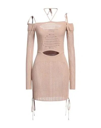Andreädamo Ribbed-knit Mini Dress In Pink