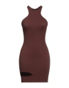 Andreädamo Andreādamo Woman Mini Dress Dark Brown Size S/m Polyamide, Elastane In Brown