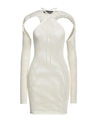 Andreädamo Andreādamo Woman Mini Dress Ivory Size S Viscose, Polyester, Polyamide, Elastane In White