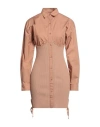 Andreädamo Pointed Collar Mini Dress In Neutral