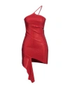 Andreädamo Andreādamo Woman Mini Dress Red Size M Viscose, Polyester In Red