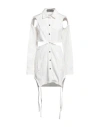 Andreädamo Andreādamo Woman Mini Dress White Size S Cotton, Elastane In White