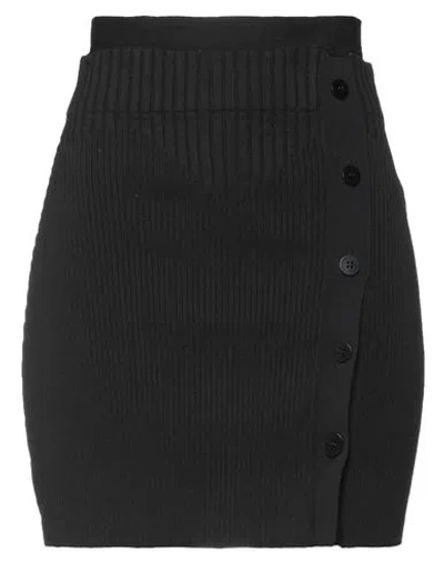 Andreädamo Andreādamo Woman Mini Skirt Black Size L Viscose, Polyester, Polyamide, Elastane
