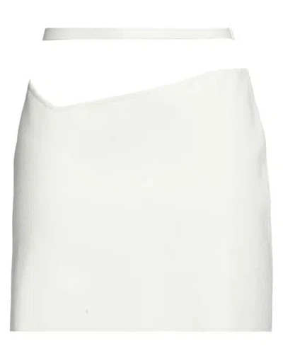 Andreädamo Cut-out Belted Mini Skirt In Bianco