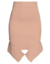 Andreädamo Andreādamo Woman Mini Skirt Light Brown Size M Viscose, Polyester, Polyamide, Elastane In Beige