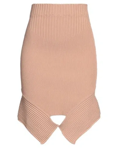 Andreädamo Andreādamo Woman Mini Skirt Light Brown Size M Viscose, Polyester, Polyamide, Elastane In Beige