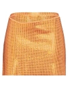 Andreädamo Full Strass Stretch Knit Mini Skirt In Orange