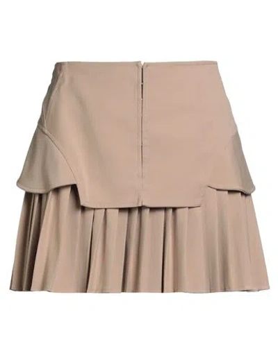 Andreädamo Andreādamo Woman Mini Skirt Sand Size S Polyester, Viscose, Elastane In Multi