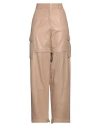 Andreädamo Andreādamo Woman Pants Beige Size M Lambskin