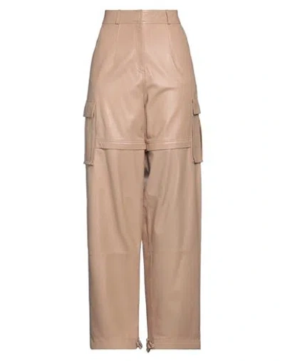 Andreädamo Andreādamo Woman Pants Beige Size M Lambskin