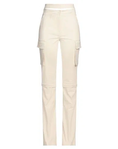 Andreädamo Andreādamo Woman Pants Cream Size M Cotton, Elastane In White