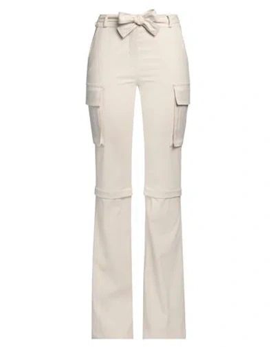 Andreädamo Andreādamo Woman Pants Ivory Size M Polyester, Viscose, Elastane In White