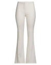 Andreädamo Andreādamo Woman Pants Off White Size M Polyester, Viscose, Elastane In Animal Print