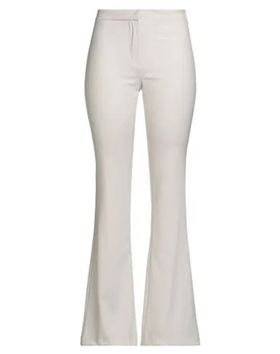 Andreädamo Andreādamo Woman Pants Off White Size M Polyester, Viscose, Elastane In Animal Print