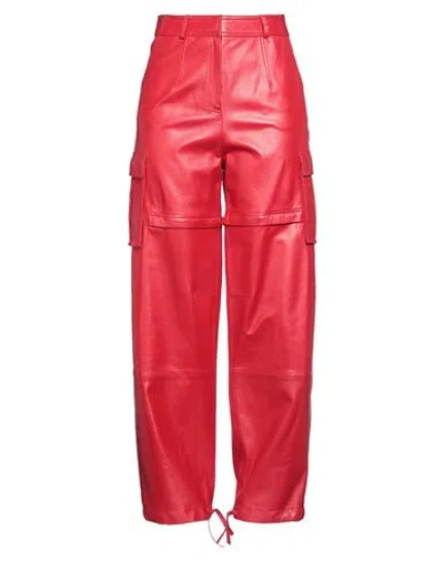 Andreädamo Andreādamo Woman Pants Red Size S Soft Leather