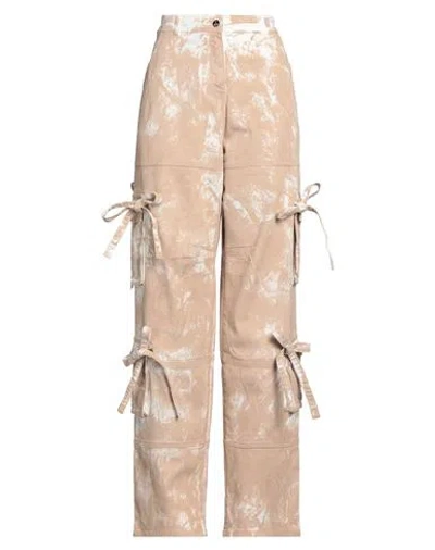 Andreädamo Andreādamo Woman Pants Blush Size S Cotton, Elastane In Beige