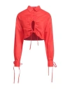 Andreädamo Andreādamo Woman Shirt Red Size S Cotton, Viscose, Polyester, Polyamide, Elastane In Red