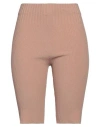 Andreädamo Andreādamo Woman Shorts & Bermuda Shorts Camel Size L Viscose, Polyester, Polyamide, Elastane In Beige