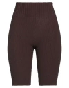 Andreädamo Andreādamo Woman Shorts & Bermuda Shorts Dark Brown Size S Viscose, Polyester, Polyamide, Elastane