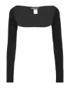 Andreädamo Andreādamo Woman Shrug Black Size S Viscose, Polyester, Polyamide, Elastane In Black
