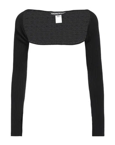 Andreädamo Andreādamo Woman Shrug Black Size S Viscose, Polyester, Polyamide, Elastane