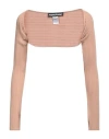 Andreädamo Andreādamo Woman Shrug Light Brown Size S Viscose, Polyester, Polyamide, Elastane In Beige