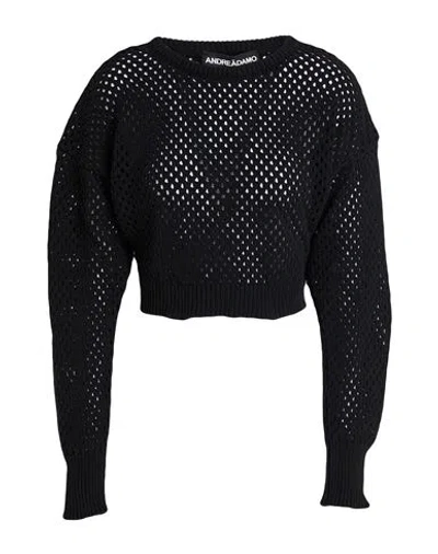 Andreädamo Andreādamo Woman Sweater Black Size M Recycled Cotton, Recycled Polyester