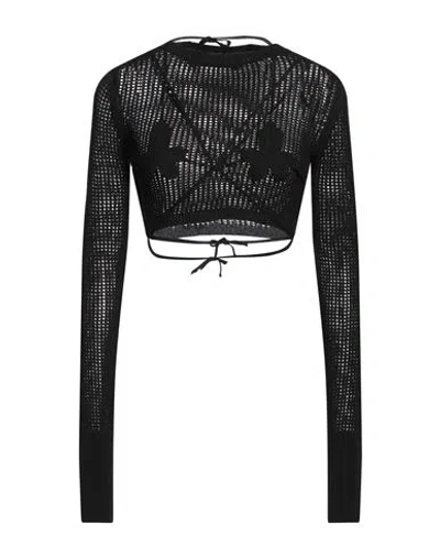 Andreädamo Andreādamo Woman Sweater Black Size M Viscose, Polyester, Polyamide, Elastane