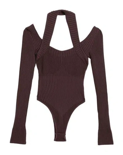 Andreädamo Andreādamo Woman Sweater Brown Size S Wool, Acrylic, Polyamide, Elastane