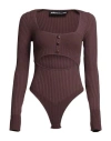 Andreädamo Andreādamo Woman Sweater Chocolate Brown Size S/m Viscose, Polyester, Polyamide, Elastane