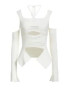 Andreädamo Andreādamo Woman Sweater Cream Size M Viscose, Polyester, Polyamide, Elastane In White
