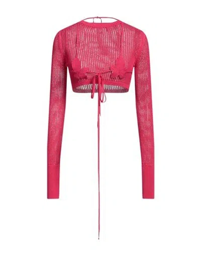 Andreädamo Andreādamo Woman Sweater Fuchsia Size M Viscose, Polyester, Polyamide, Elastane In Pink