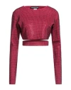 Andreädamo Andreādamo Woman Sweater Fuchsia Size M Viscose, Polyester, Polyamide, Elastane In Pink