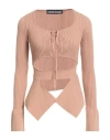 Andreädamo Andreādamo Woman Sweater Light Brown Size Xs Viscose, Polyester, Polyamide, Elastane In Beige