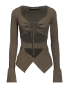 Andreädamo Andreādamo Woman Sweater Military Green Size S Viscose, Polyester, Polyamide, Elastane