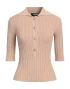 Andreädamo Andreādamo Woman Sweater Sand Size M Viscose, Polyester, Polyamide, Elastane In Beige