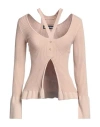Andreädamo Andreādamo Woman Sweater Sand Size M Viscose, Polyester, Polyamide, Elastane In Beige