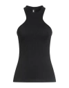 Andreädamo Ribbed Fitted Racerback Sleeveless Top In Black