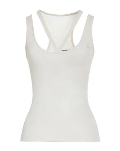 Andreädamo Andreādamo Woman Tank Top Ivory Size L Cotton, Nylon In White