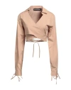 Andreädamo Andreādamo Woman Top Beige Size M Cotton, Viscose, Polyester, Polyamide, Elastane