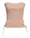 Andreädamo Andreādamo Woman Top Beige Size M Viscose, Polyester, Polyamide, Elastane In Beige