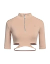 Andreädamo Sculpting Jersey Cutout Top In Nude