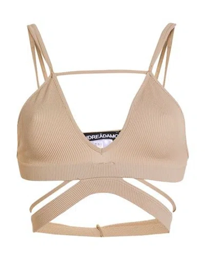 Andreädamo Andreādamo Woman Top Beige Size Xs Polyamide, Elastane In Burgundy