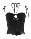 Andreädamo Andreādamo Woman Top Black Size L Viscose, Polyester, Polyamide, Elastane In Black